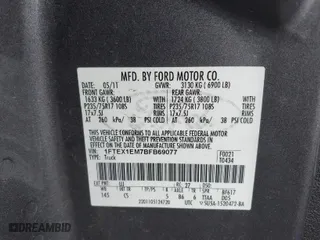 2011 Ford F-150 XL with VIN 1FTEX1EM7BFB69077, listed as a IAAI auction lot 41479180 with 176,288 mi miles. Bid and sale history available at carsss.com. Image 9.