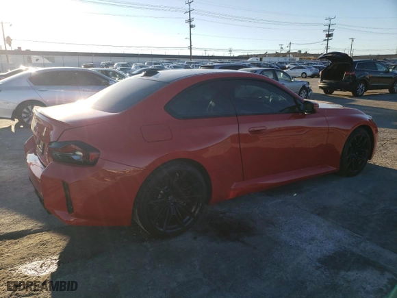 2024 BMW M2 with VIN 3MF13DM08R8D87457, listed as a Copart auction lot 37057014 with 4,516 mi miles and Salvage Title. Bid and sale history available at carsss.com. Image 3.