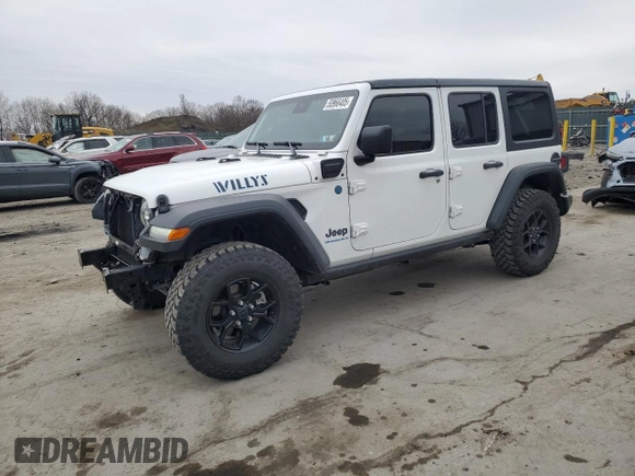 2024 Jeep Wrangler Sport S with VIN 1C4RJXN68RW283543, listed as a Copart auction lot 57752525 with 4,334 mi miles and Salvage title. Bid and sale history available at DreamBid. Image 1.