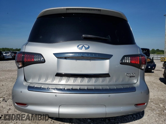 2015 Infiniti QX80 with VIN JN8AZ2NE7F9084529, listed as a Copart auction lot 55229374 with 213,465 mi miles and Salvage Title. Bid and sale history available at carsss.com. Image 6.
