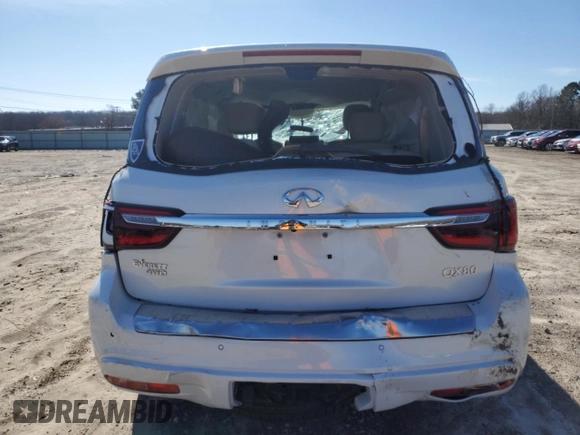 2024 Infiniti QX80 LUXE with VIN JN8AZ2AE2R9330185, listed as a Copart auction lot 45112575 with 0 mi miles and Salvage Title. Bid and sale history available at carsss.com. Image 6.