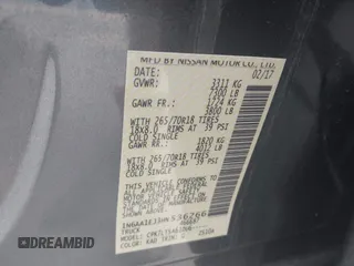 2017 Nissan Titan SV z VIN 1N6AA1EJ3HN536266, wystawiony jako IAAI lot #41915308 z przebiegiem 111 472 mil mil oraz . Historia ofert i sprzedaży dostępna na DreamBid. Obrazek 9.