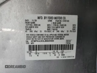 2020 Ford Edge SEL with VIN 2FMPK4J93LBB45500, listed as a Copart auction lot 52279925 with 53,134 mi miles and Salvage Title. Bid and sale history available at carsss.com. Image 13.