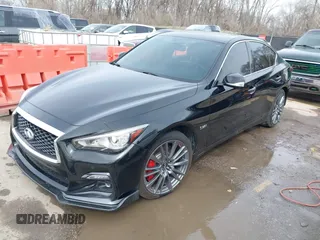 2018 Infiniti Q50 RED SPORT 400 with VIN JN1FV7AR7JM481279, listed as a IAAI auction lot 41850295 with 75,807 mi miles. Bid and sale history available at carsss.com. Image 18.