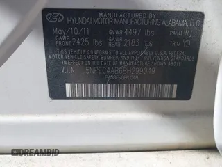 2011 Hyundai Sonata Limited with VIN 5NPEC4AB6BH299049, listed as a IAAI auction lot 42074472 with 158,304 mi miles and . Bid and sale history available at carsss.com. Image 9.