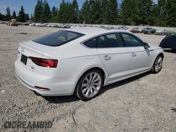 2018 Audi A5 Sportback Premium Plus with VIN WAUBNCF53JA049877, listed as a Copart auction lot 55331623 with 108,381 mi miles. Bid and sale history available at carsss.com. Image 3.