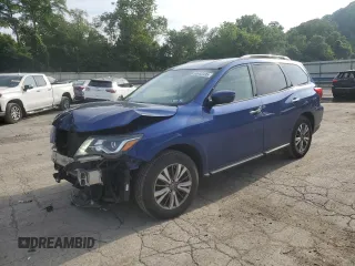 2018 Nissan Pathfinder S with VIN 5N1DR2MM9JC647184, listed as a Copart auction lot 64950495 with 109,616 mi miles and Salvage title. Bid and sale history available at DreamBid. Image 1.