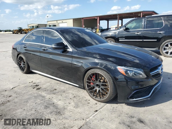 2017 Mercedes-Benz C 63 S AMG with VIN 55SWF8HB1HU183241, listed as a Copart auction lot 65524854 with 80,709 mi miles and Salvage title. Bid and sale history available at DreamBid. Image 4.