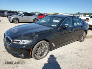 2023 BMW 5 Series 540i xDrive with VIN WBA73BJ03PCM49114, listed as a Copart auction lot 80693214 with 5,251 mi miles and Salvage Title. Bid and sale history available at carsss.com. Image 1.
