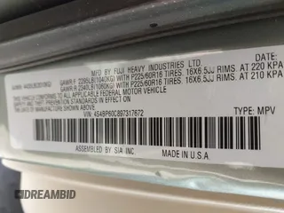 2009 Subaru Outback with VIN 4S4BP60C897317672, listed as a IAAI auction lot 42255200 with 41,128 mi miles and . Bid and sale history available at DreamBid. Image 9.