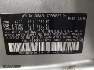 2019 Subaru Impreza with VIN 4S3GKAB63K3600089, listed as a IAAI auction lot 41849888 with 48,397 mi miles. Bid and sale history available at carsss.com. Image 9.