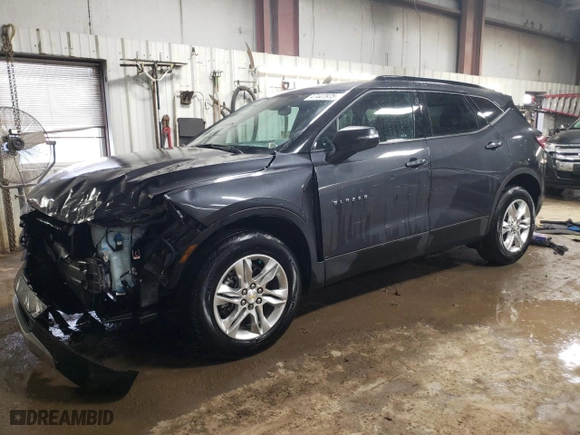 2021 Chevrolet Blazer LT with VIN 3GNKBBRAXMS512008, listed as a Copart auction lot 47447975 with 33,492 mi miles and Salvage Title. Bid and sale history available at carsss.com. Image 1.