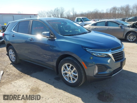 2024 Chevrolet Equinox LT with VIN 3GNAXUEGXRL329504, listed as a IAAI auction lot 42043209 with 7,000 mi miles and . Bid and sale history available at DreamBid. Image 1.