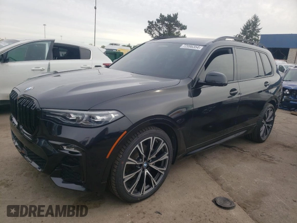 2019 BMW X7 xDrive40i with VIN 5UXCW2C53KL082322, listed as a Copart auction lot 72996354 with 47,032 mi miles and Clean Title. Bid and sale history available at carsss.com. Image 1.