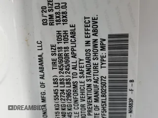 2020 Honda Pilot EX-L z VIN 5FNYF5H5XLB025072, wystawiony jako Copart lot #53275905 z przebiegiem 34 258 mil mil oraz Szkoda całkowita • Salvage title. Historia ofert i sprzedaży dostępna na DreamBid. Obrazek 13.