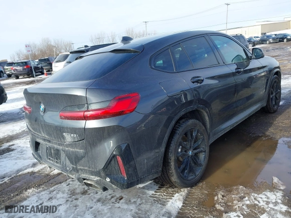 2023 BMW X4 xDrive30i with VIN 5UX33DT08P9S91679, listed as a IAAI auction lot 41705086 with 23,534 mi miles. Bid and sale history available at carsss.com. Image 4.