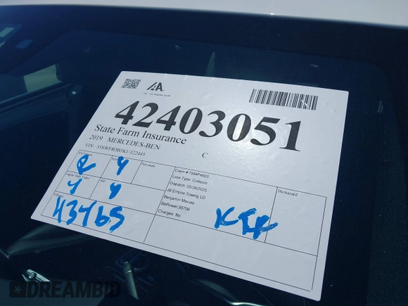 2019 Mercedes-Benz C 300 с VIN 55SWF8DB5KU322445, выставлен на аукционе IAAI как лот 42403051 с пробегом 43 465 миль миль и . История ставок и продаж доступна на DreamBid. Изображение 18.
