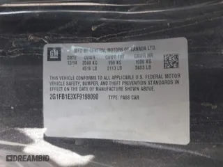 2015 Chevrolet Camaro LS with VIN 2G1FB1E3XF9198090, listed as a IAAI auction lot 41840601 with 87,129 mi miles. Bid and sale history available at carsss.com. Image 9.