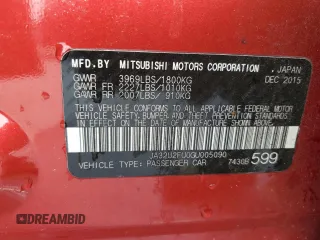 2016 Mitsubishi Lancer ES z VIN JA32U2FU0GU005090, wystawiony jako Copart lot #58348905 z przebiegiem 160 993 mil mil oraz Szkoda całkowita • Salvage title. Historia ofert i sprzedaży dostępna na DreamBid. Obrazek 12.