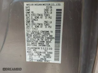 2006 Nissan Xterra X with VIN 5N1AN08W56C532510, listed as a IAAI auction lot 41955726 with 254,604 mi miles. Bid and sale history available at carsss.com. Image 9.