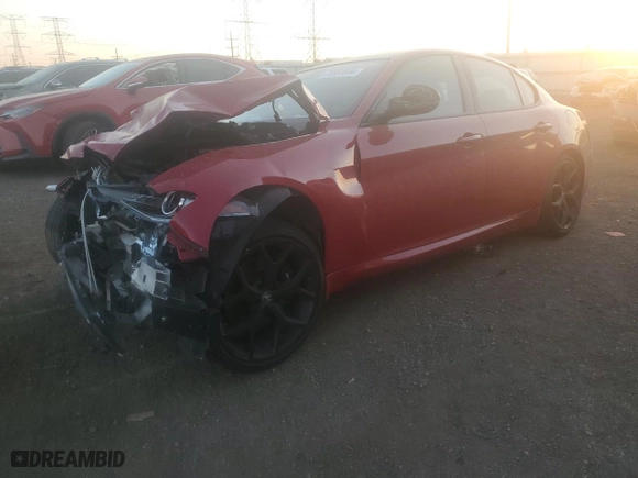 2020 Alfa Romeo Giulia Ti Sport with VIN ZARFANBN5L7629168, listed as a Copart auction lot 73591694 with 0 mi miles and Salvage Title. Bid and sale history available at carsss.com. Image 1.