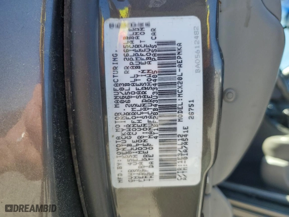 2003 Toyota Avalon XL with VIN 4T1BF28B43U334405, listed as a Copart auction lot 49469745 with 142,906 mi miles and Salvage Title. Bid and sale history available at carsss.com. Image 12.