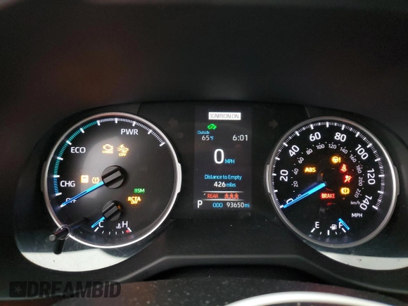 2021 Toyota RAV4 Hybrid XLE with VIN 4T3RWRFV8MU043385, listed as a Copart auction lot 84868154 with 93,650 mi miles and Salvage Title. Bid and sale history available at carsss.com. Image 9.