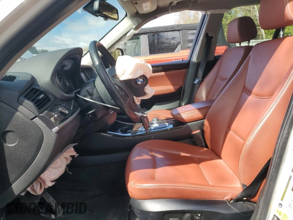 2013 BMW X3 xDrive28i with VIN 5UXWX9C59D0A13581, listed as a Copart auction lot 52074475 with Not Provided miles and Salvage Title. Bid and sale history available at DreamBid. Image 7.