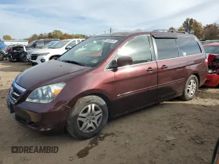 2007 Honda Odyssey EX with VIN 5FNRL38437B084625, listed as a Copart auction lot 47004645 with 165,045 mi miles and Salvage title. Bid and sale history available at DreamBid. Image 1.