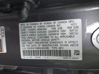 2022 Honda CR-V EX-L with VIN 2HKRW1H88NH400386, listed as a IAAI auction lot 41903074 with 28,080 mi miles. Bid and sale history available at carsss.com. Image 9.