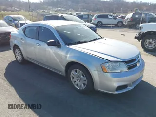 2012 Dodge Avenger SE with VIN 1C3CDZAB3CN147155, listed as a IAAI auction lot 41762561 with 117,955 mi miles. Bid and sale history available at carsss.com. Image 1.
