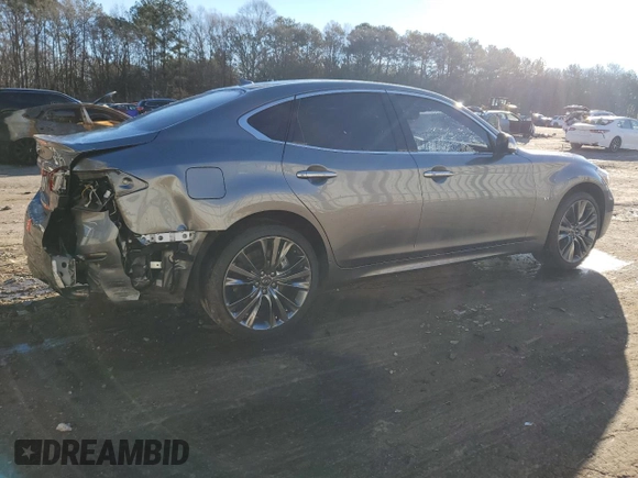 2019 Infiniti Q70 Luxe with VIN JN1BY1AR7KM580088, listed as a Copart auction lot 41612865 with 101,134 mi miles and Salvage title. Bid and sale history available at DreamBid. Image 3.