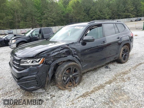 2023 Volkswagen Atlas SEL R-Line Black z VIN 1V2SR2CA1PC552029, wystawiony jako Copart lot #54371935 z przebiegiem Nie podano mil oraz Szkoda całkowita • Salvage title. Historia ofert i sprzedaży dostępna na DreamBid. Obrazek 1.