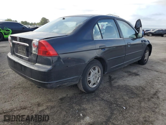 2001 Honda Civic LX with VIN 2HGES16571H607178, listed as a Copart auction lot 74284684 with 144,969 mi miles and Salvage Title. Bid and sale history available at carsss.com. Image 3.