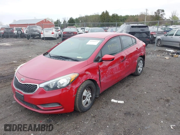 2016 Kia Forte LX with VIN KNAFK4A61G5493891, listed as a IAAI auction lot 41944122 with 100,951 mi miles. Bid and sale history available at carsss.com. Image 2.