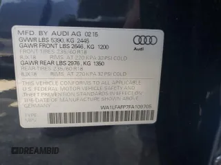 2015 Audi Q5 Premium Plus with VIN WA1LFAFP7FA109705, listed as a Copart auction lot 61877535 with 77,939 mi miles and Salvage title. Bid and sale history available at DreamBid. Image 14.