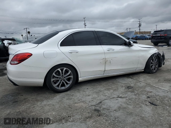 2018 Mercedes-Benz C with VIN WDDWF4JB1JR401947, listed as a Copart auction lot 48956665 with 93,467 mi miles and Salvage Title. Bid and sale history available at carsss.com. Image 3.