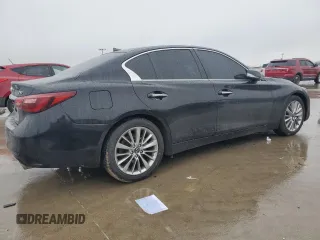 2021 Infiniti Q50 Luxe with VIN JN1EV7BP5MM706988, listed as a Copart auction lot 43010855 with 80,701 mi miles and Salvage title. Bid and sale history available at DreamBid. Image 3.