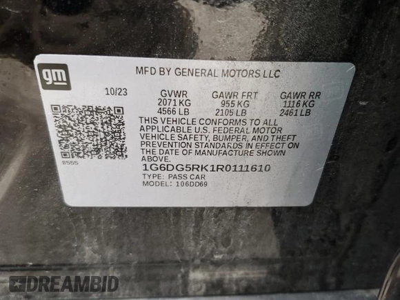 2024 Cadillac CT4 Sport z VIN 1G6DG5RK1R0111610, wystawiony jako Copart lot #44950015 z przebiegiem 10 733 mil mil oraz Czysty tytuł • Clean title. Historia ofert i sprzedaży dostępna na DreamBid. Obrazek 12.