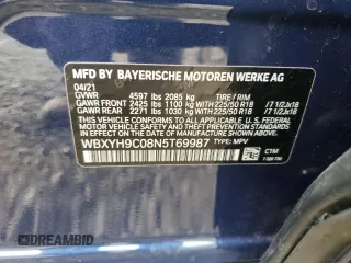 2022 BMW X2 sDrive28i with VIN WBXYH9C08N5T69987, listed as a Copart auction lot 71108184 with 44,169 mi miles and Salvage Title. Bid and sale history available at carsss.com. Image 13.