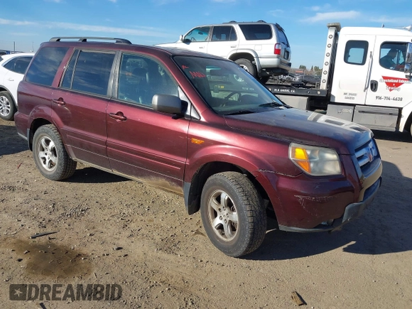 2007 Honda Pilot EX-L with VIN 2HKYF18677H524713, listed as a IAAI auction lot 41345312 with 169,957 mi miles and . Bid and sale history available at DreamBid. Image 1.