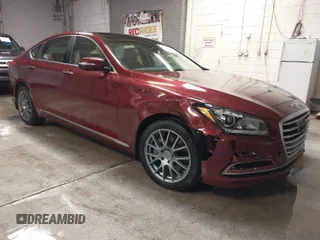 2017 Genesis G80 3.8L with VIN KMHGN4JE7HU168753, listed as a IAAI auction lot 41346557 with 97,059 mi miles. Bid and sale history available at carsss.com. Image 1.
