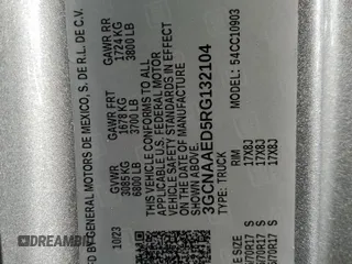 2024 Chevrolet Silverado 1500 Work Truck with VIN 3GCNAAED5RG132104, listed as a Copart auction lot 48496565 with 17 mi miles and Salvage Title. Bid and sale history available at carsss.com. Image 13.