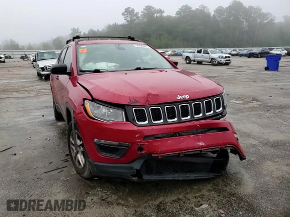 2019 Jeep Compass Sport with VIN 3C4NJCAB3KT676551, listed as a Copart auction lot 58426385 with 205,020 mi miles and Salvage title. Bid and sale history available at DreamBid. Image 14.