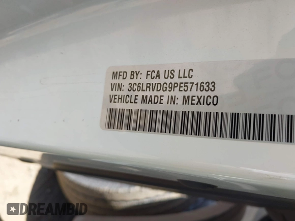 2023 Ram ProMaster Cargo with VIN 3C6LRVDG9PE571633, listed as a IAAI auction lot 41849318 with 23,554 mi miles. Bid and sale history available at carsss.com. Image 9.