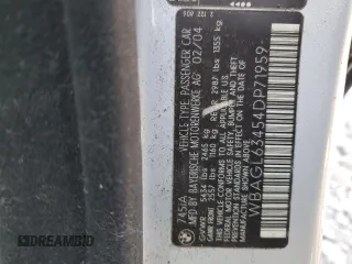 2004 BMW 7 Series 745i with VIN WBAGL63454DP71959, listed as a Copart auction lot 78001354 with Not Provided miles and Salvage Title. Bid and sale history available at DreamBid. Image 15.