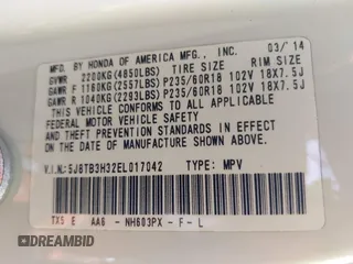 2014 Acura RDX with VIN 5J8TB3H32EL017042, listed as a IAAI auction lot 41797246 with 99,649 mi miles. Bid and sale history available at carsss.com. Image 9.