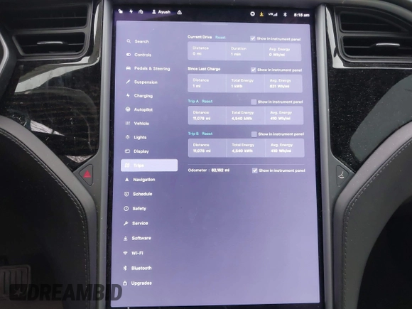 2018 Tesla Model S 75D with VIN 5YJSA1E24JF259874, listed as a IAAI auction lot 41921382 with 82,182 mi miles and . Bid and sale history available at DreamBid. Image 7.