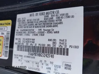2016 Ford Mustang EcoBoost with VIN 1FA6P8TH8G5242740, listed as a IAAI auction lot 41669556 with 91,426 mi miles. Bid and sale history available at carsss.com. Image 9.