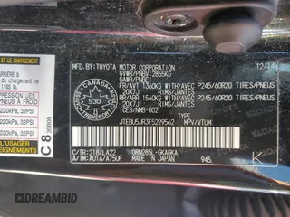 2015 Toyota 4Runner Limited with VIN JTEBU5JR3F5229562, listed as a Copart auction lot 53335315 with 167,235 mi miles and Clean Title. Bid and sale history available at DreamBid. Image 13.